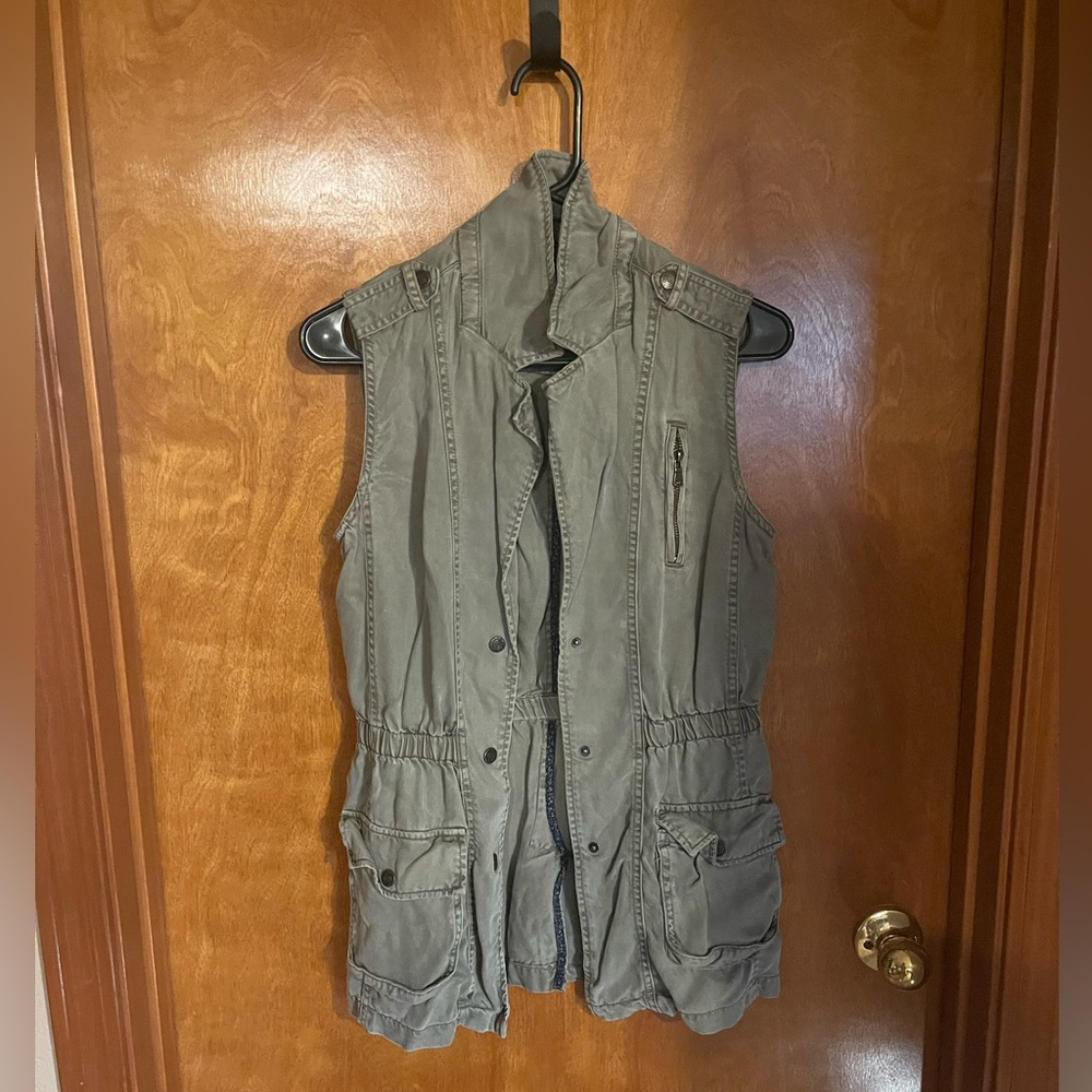 Olive green Jean vest